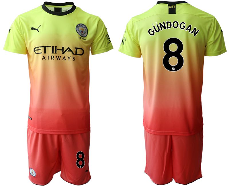 Men 2019-2020 club Manchester City away #8 yellow Soccer Jerseys
